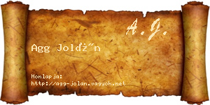 Agg Jolán névjegykártya