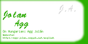 jolan agg business card